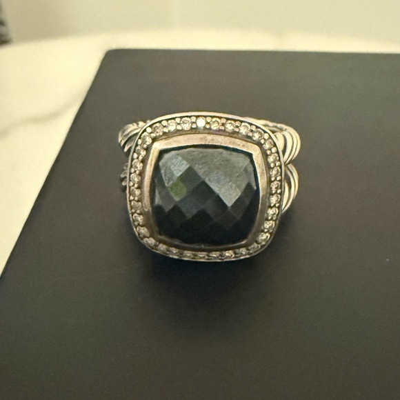 David Yurman Albion Hematite Sterling Silver and Diamond Ring - Picture 1 of 8